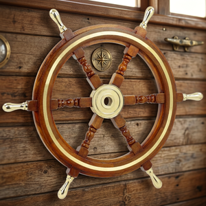 Wooden Handmade Polished Customized <b>Ship</b> <b>Wheel</b> Thanksgiving Love Theme Luxury Tabletop Gift Decor Boat Collectible - Product Image 3