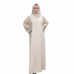 Fabricantes al por mayor de calidad superior Nida tela Dubai Abaya Cardigan mujeres musulmanas vestido de talla grande mujeres Hijab Abaya ropa - Product Image 1