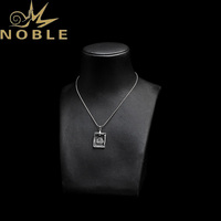 Pendentif rectangulaire avec calligraphie arabe Allah en diamant taillé, souvenir religieux pour occasions islamiques, cadeau du Ramadan et de l'Aïd