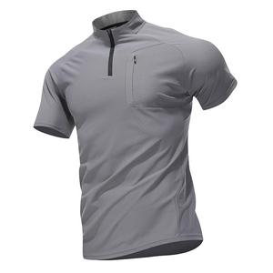 Groothandel op maat gemaakte half-rits shirt met opstaande kraag, multi-color, sneldrogend, ademend, korte mouwen, sporttop voor heren - Product Image 2