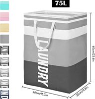 Panier à linge pliable en tissu de coton tendance, grande capacité 50x30x50cm avec poignées, idéal pour la maison - Vente chaude
