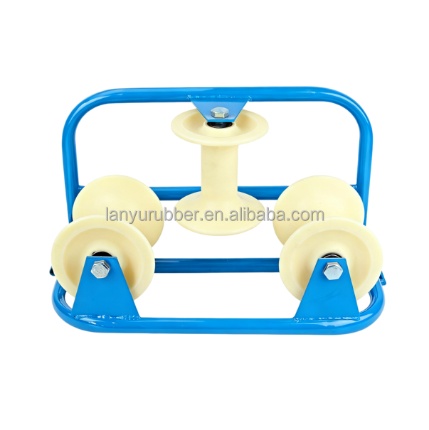 Heavy Smooth Galvanized Steel Cable Pulley 3 Wheels Cable Roller for Wellhead Pull-in Cable