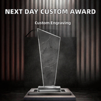 Trophée d'entreprise personnalisé en cristal avec logo et texte gravés – Reconnaissance des employés, années de service, leadership (Style 04)