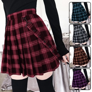 Femmes jarretelle sangle jupes plissées Goth violet Tartan Plaid Shorts 5XL Punk vêtements grande taille <span class=keywords><strong>gothique</strong></span> robe patineuse jupe - Product Image 2
