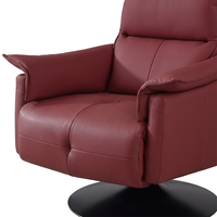 Fauteuil de salon pivotant moderne à dossier haut en cuir écologique, inclinable, ergonomique, avec base en métal pour salon