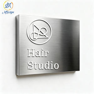 Plaques d'adresse commerciales personnalisées en acier inoxydable et en laiton Nurlin, grandes enseignes de logo commerciales, métal, fabrication sur mesure au laser - Product Image 3