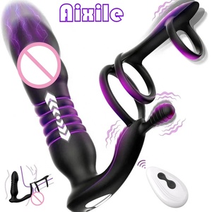 Giocattoli Sessuali Massaggiatore Prostatico Dildo Plug Anale Giocattolo Sessuale per Adulti con 10 Vibrazioni 10 Spinte per Uomini Donne Coppie - Product Image 1