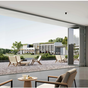 Puerta Plegable Ultra Delgada de Aluminio con Vidrio Panorámico para Hotel de Lujo, Villa, Patio y Balcón, Sistema de Rotura Térmica - Product Image 1