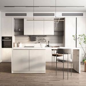 Mueble de Cocina Moderno con Panel de Madera Maciza, Resistente al Agua, Ecológico, Mueble de Paquete Plano - Product Image 1