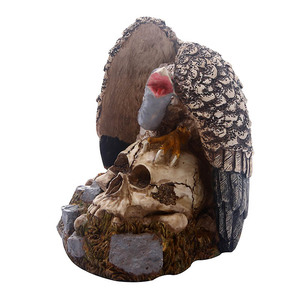 Fatto a mano in resina creativa falco figurina Art Deco teschio umano ornamento statua spaventosa testa di morte con teschio di <span class=keywords><strong>uccello</strong></span> decorazione da scrivania - Product Image 5