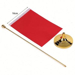 Lot de 2 drapeaux de bureau nationaux pour table de bureau, avec support de mât en aluminium, base durable, polyester écologique, affichage de logo personnalisé - Product Image 2