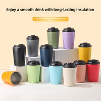 Mug à café 1/2M Half Million 12oz 350ml en acier inoxydable 304, isolation sous vide, isolation thermique 12-24h, avec couvercle, style américain