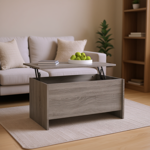 <b>Adjustable</b> Armrest Grey Sonoma Engineered Wood Coffee <b>Table</b> Modern Living Room Furniture - Product Image 2