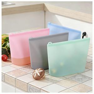 สินค้ามาใหม่ ถุงใส่อาหารซิลิโคนแบบใช้ซ้ำได้ เป็นมิตรกับสิ่งแวดล้อม พร้อมโลโก้สั่งทำพิเศษ  ถุงเก็บอาหารซิลิโคน ใช้กับเครื่องล้างจานได้ - Product Image 5