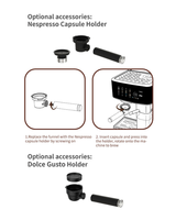 Machine à café expresso Anbolife 20 bars avec réservoir à lait, cafetière avec débitmètre et mousseur à lait, acier inoxydable, chauffe-tasses