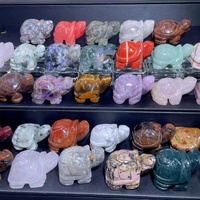 Vente en gros de sculptures de tortues en pierres gemmes de guérison, matériaux variés, animaux colorés, artisanat en cristal pour décoration et cadeaux
