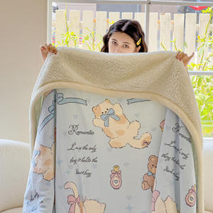 100% Polyester petit jet léger corail velours Ins Style motif brodé pour climatisation canapé couverture pause déjeuner - Product Image 3