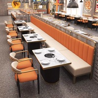 Barbecue coréen commercial Hibachi Yakiniku Table à manger Grill Table Booth Chair pour Restaurant Hotel & Hot Pot Marble Top