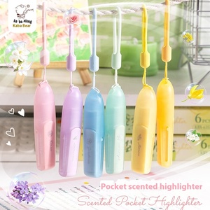 Mini Macaron colore evidenziatore pennarello obliquo studenti penna per diario notevole penna chiave scritta a mano - Product Image 4