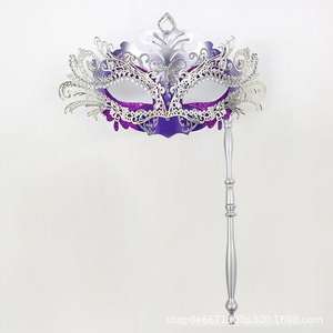 Маскарадная маска с палочкой для женщин и мужчин, Венецианская маска для лица для выпускного бала, Марди-Гры - Product Image 2