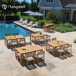Set da Pranzo in <span class=keywords><strong>Legno</strong></span> di Teak per Esterni con 10 Posti, Design Moderno, Tavolo e Sedie da <span class=keywords><strong>Giardino</strong></span> - Product Image 2