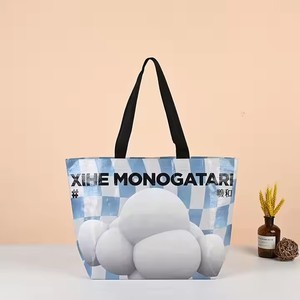 High Quality <b>Large</b> Capacity Nylon Woven Duffel Bag Custom Logo Full-Color <b>Printed</b> New Design Folding Travel Shopping Shoulder - Product Image 1