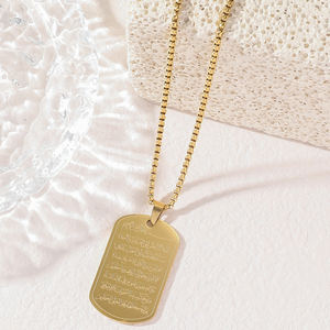 Collier pendentif en acier inoxydable, bijoux de mode islamique arabe, pour hommes et femmes, vente en gros, 2025 - Product Image 2