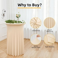 Nappe bleue couverture extensible hôtel conférence Cocktail Table couverture haut pied barre ronde couleur unie Table jupe rose