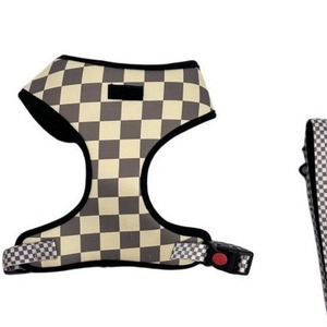 Arnés para perros ajustable de diseñador de moda para mascotas, collar de correa para mascotas con estampado de etiqueta personalizada de lujo, conjunto de chaleco para el pecho - Product Image 3