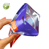 Sacs plats en plastique refermables avec fermeture éclair, finition brillante, impression personnalisée, aluminiumisé, pour emballage alimentaire