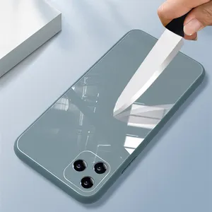 iPhone 12 Pro 13后盖钢化玻璃手机壳白色iPhone 14玻璃后盖