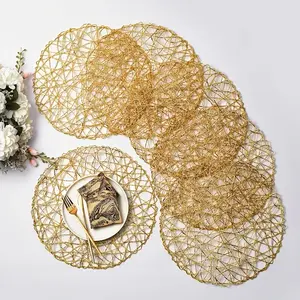 Vòng giấy placemats đặt cho bàn ăn 15 inch giấy placemat dệt Boho trang trí vòng tròn nơi Mat cho đám cưới giáng sinh