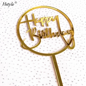 Gold Hand Writing Happy Birthday Cake Topper bastoncini <span class=keywords><strong>per</strong></span> Cupcake in acrilico <span class=keywords><strong>per</strong></span> decorazioni <span class=keywords><strong>per</strong></span> feste di <span class=keywords><strong>compleanno</strong></span> PQA660 - Product Image 3