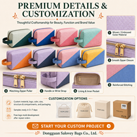 Pochette de toilette multicolore à blocs de couleurs, sac de maquillage de voyage, trousse de toilette, logo personnalisé, vente en gros, fabricant OEM