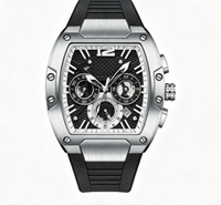 WINNER 2019 Montre de luxe pour homme, cadran squelette mécanique automatique, résistant à l'eau, cadran en verre, bracelet en acier inoxydable