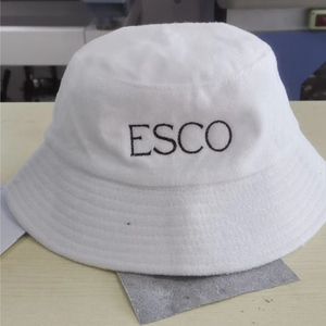 Chapeau Bob en Tissu Éponge Couleur Unie, Doux comme une Serviette, Chapeau <span class=keywords><strong>de</strong></span> Soleil d'Été pour la Plage, Casquette <span class=keywords><strong>de</strong></span> Pêcheur avec Logo Brodé Personnalisé - Product Image 5