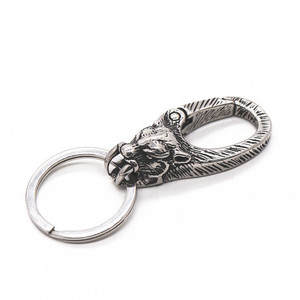 Yunnique – porte-clés tête de tigre en acier inoxydable, pendentif animal créatif pour hommes, porte-clés de voiture, boucle de bijoux - Product Image 5