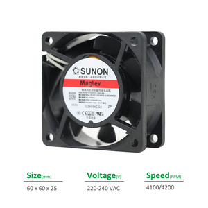 Ventilateur axial à roulement à billes SUNON CF2062HVL-1000C-999 électrique 60x60x25mm 200-240VAC 3.3/3.6W 4100/4200RPM 17.5/18.0CFM OEM ODM - Product Image 2