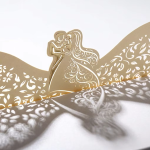 Tarjetas de Boda con Corte Láser Estilo Europeo, Invitación Hueca en Papel Perlado Brillante, Tarjetas de Felicitación de Lujo para Despedida de Soltera con Sello - Product Image 2