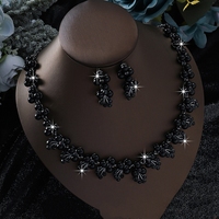 Ensemble de bijoux de mode, collier, accessoire de robe de mariée, cristal d'eau de luxe de style coréen, Dubai, Inde, fleur, perle, diamant