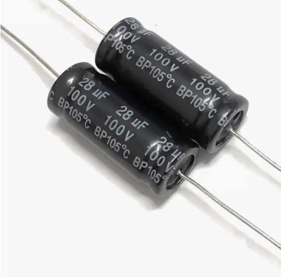 High Quality Long Life Speaker Audio Frequency Division Axial Non-polar Capacitor 100v 28uf 13X31mm