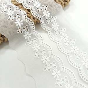 100% <b>White</b> Cotton Sewing Fabric <b>Lace</b> Ribbon Roll Trim for Wedding Decoration Gift Wrap Ribbon - Product Image 6