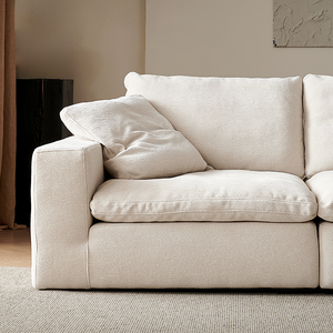 Sofa Cloud Cream Wind Big Seated Deep Straight Row Empat Kursi Sofa Modern Ruang Tamu Sofa Beludru Frosted Down - Product Image 4