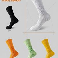 Chaussettes de basketball pour hommes - Longues, épaisses, en coton, professionnelles, mi-mollet, avec semelle en tissu éponge, Elite