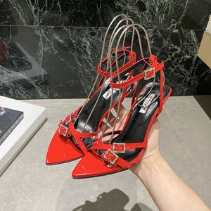 Zapatos de Tacón de Aguja Súper Altos de Moda 2023, Zapatos de Mujer con Punta Abierta y Tiras, Sandalias Sexys de Verano para Mujer, Zapatos de Lujo - Product Image 1