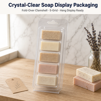 Plateau en plastique transparent avec couvercle, multi-compartiments, pour emballage de bougies, insert pour boîte cadeau, usage artisanal et industriel, vente en gros