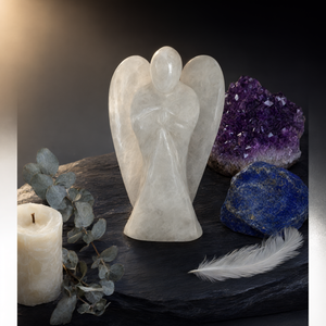 Figura de ángel de cuarzo ahumado - Sanación con cristales / Reiki / Chakra / Energía - 8.6 pulgadas y 2.36 kg (5.19 lb) - Product Image 3