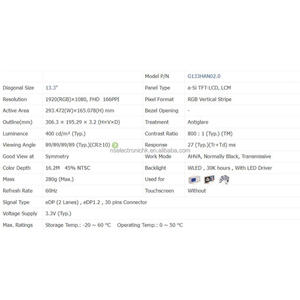 Nouveau module LCD TFT FHD 13.3 pouces 1920 × 1080 FHD, Original, en Stock, pour affichage portable industriel et automobile G133HAN02.0 - Product Image 4