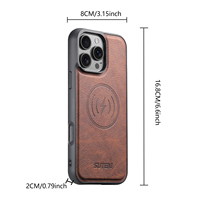 Coque de téléphone SUTENI pour iPhone 18 Pro Max, chargement magnétique sans fil, texture litchi, effet givré, simili cuir, compatible 17 16 Plus 15 14 13