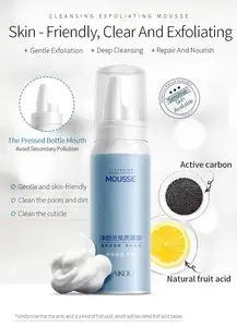 Natural Beauty Care-Mousse Facial, limpiador Facial exfoliante, brillante